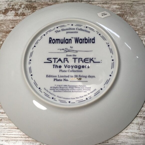 STAR TREK ROMULAN WARBIRD VOYAGERS Series HAMILTON Collector Plate - Picture 5 of 7